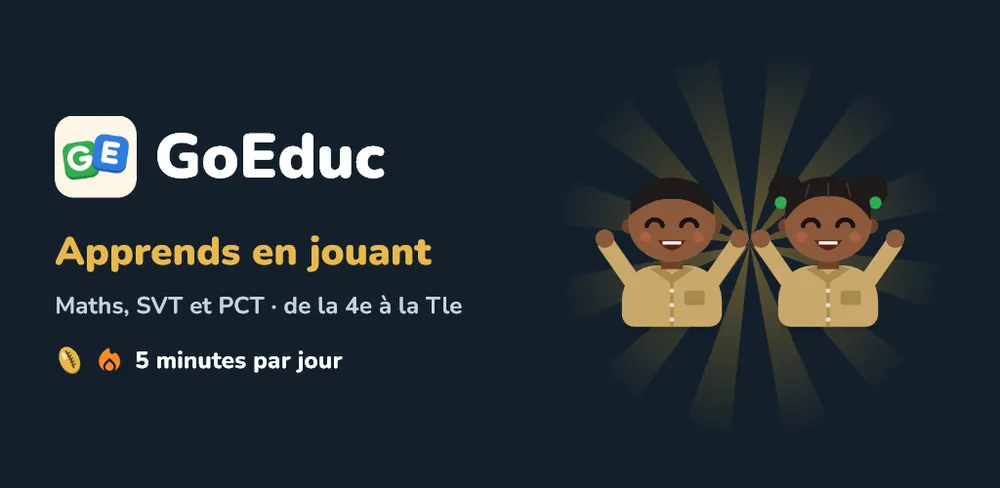 Visuel de présentation de GoEduc avec les personnages Koffi et Awa