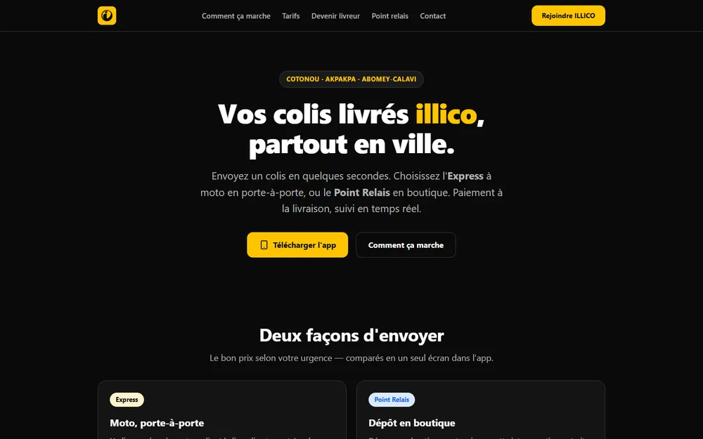 Page d'accueil du site d'ILLICO